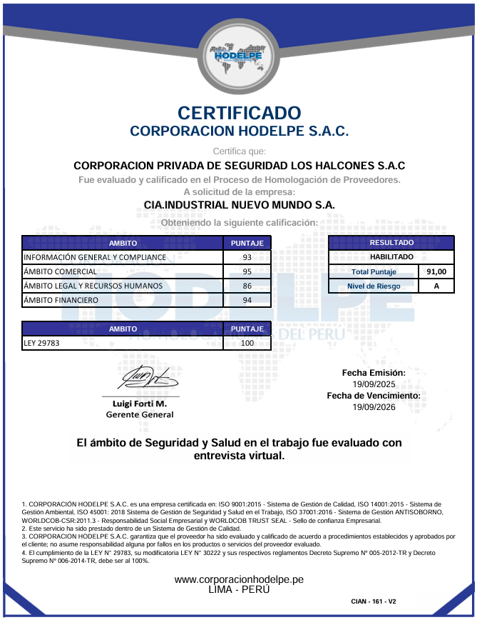 Certificado CIAN-161